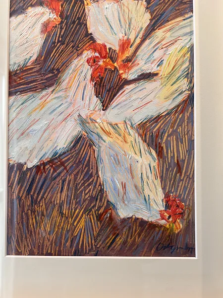 Зображення "Курочки" від Соломія Ортинська, розмір: 20х30 см, матеріали: Олія на папері , медіум: Живопис, місто: Львів, серія: Про дім, ціна: $150 Фото 2 з 2.