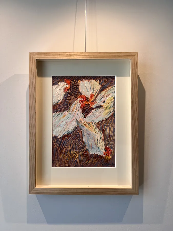 Зображення "Курочки" від Соломія Ортинська, розмір: 20х30 см, матеріали: Олія на папері , медіум: Живопис, місто: Львів, серія: Про дім, ціна: $150 Фото 1 з 2.