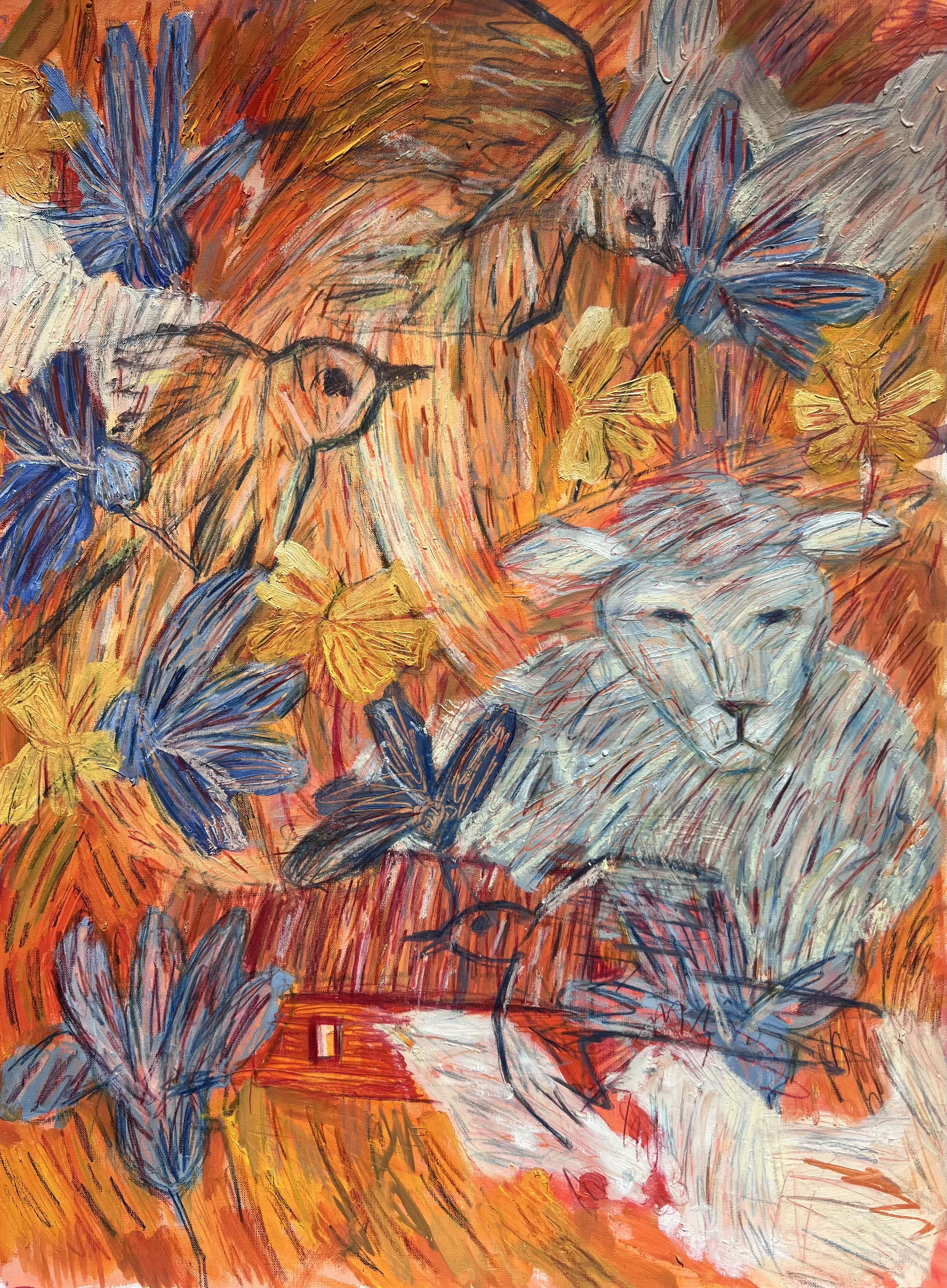 Зображення "Гуртом" від Соломія Ортинська, розмір: 50х65, матеріали: Олія на папері, пастель, олівці, медіум: Живопис, місто: Львів, ціна: $500 Фото 2 з 5.