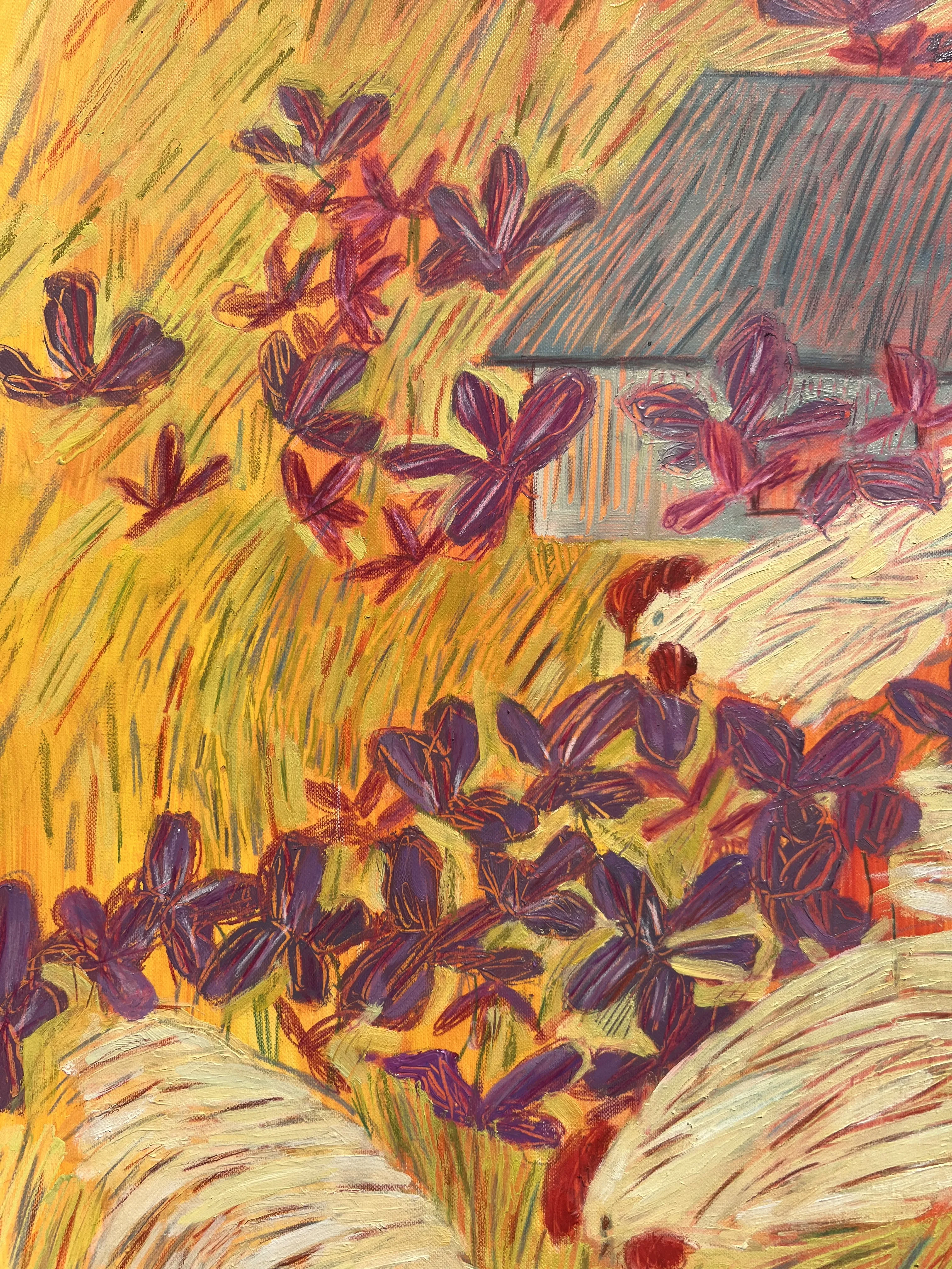 Зображення "Фіалки " від Соломія Ортинська, розмір: 50х65, матеріали: Олія на папері, пастель, олівці, медіум: Живопис, місто: Львів, ціна: $500 Фото 2 з 3.