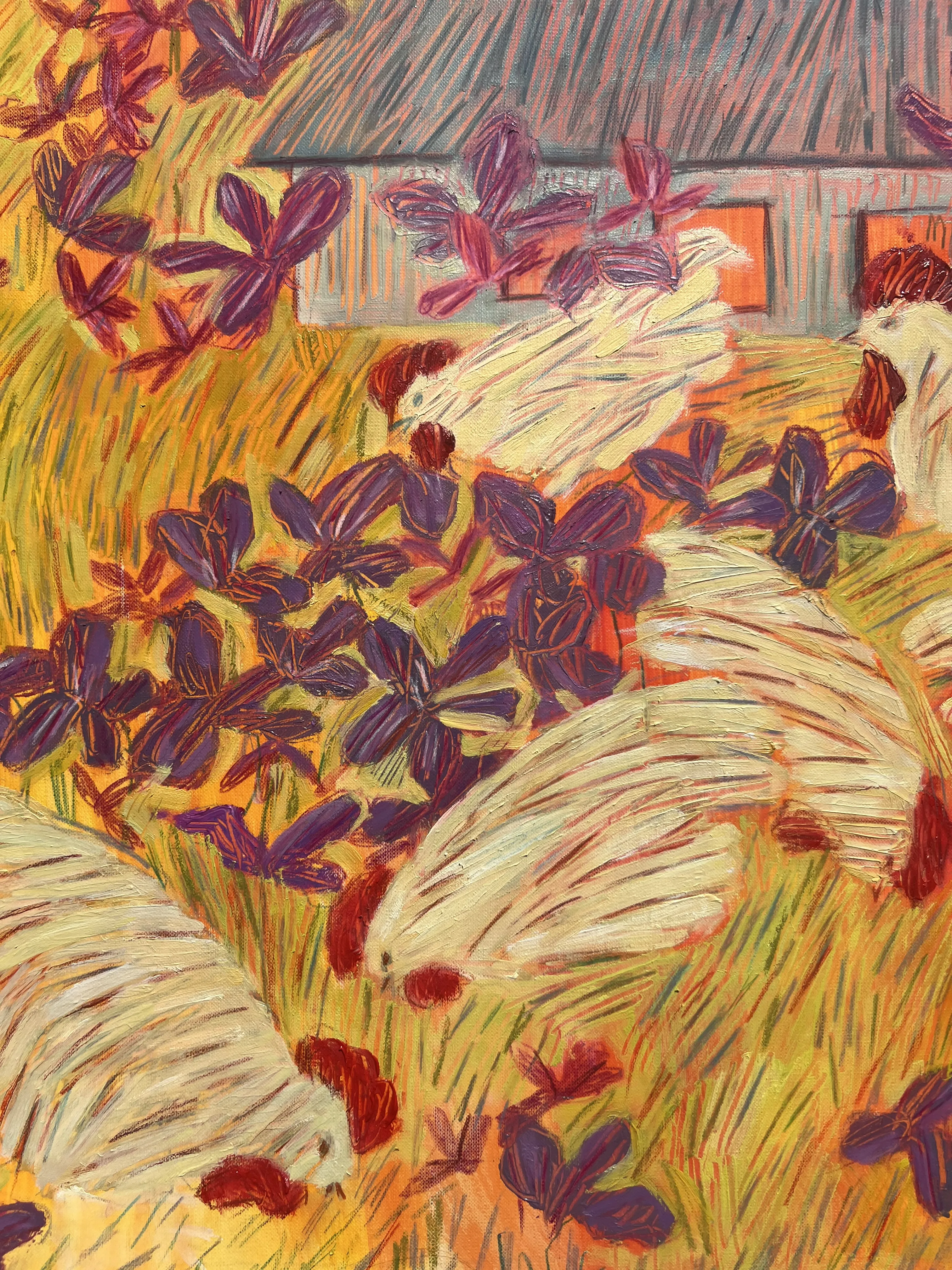 Зображення "Фіалки " від Соломія Ортинська, розмір: 50х65, матеріали: Олія на папері, пастель, олівці, медіум: Живопис, місто: Львів, ціна: $500 Фото 3 з 3.