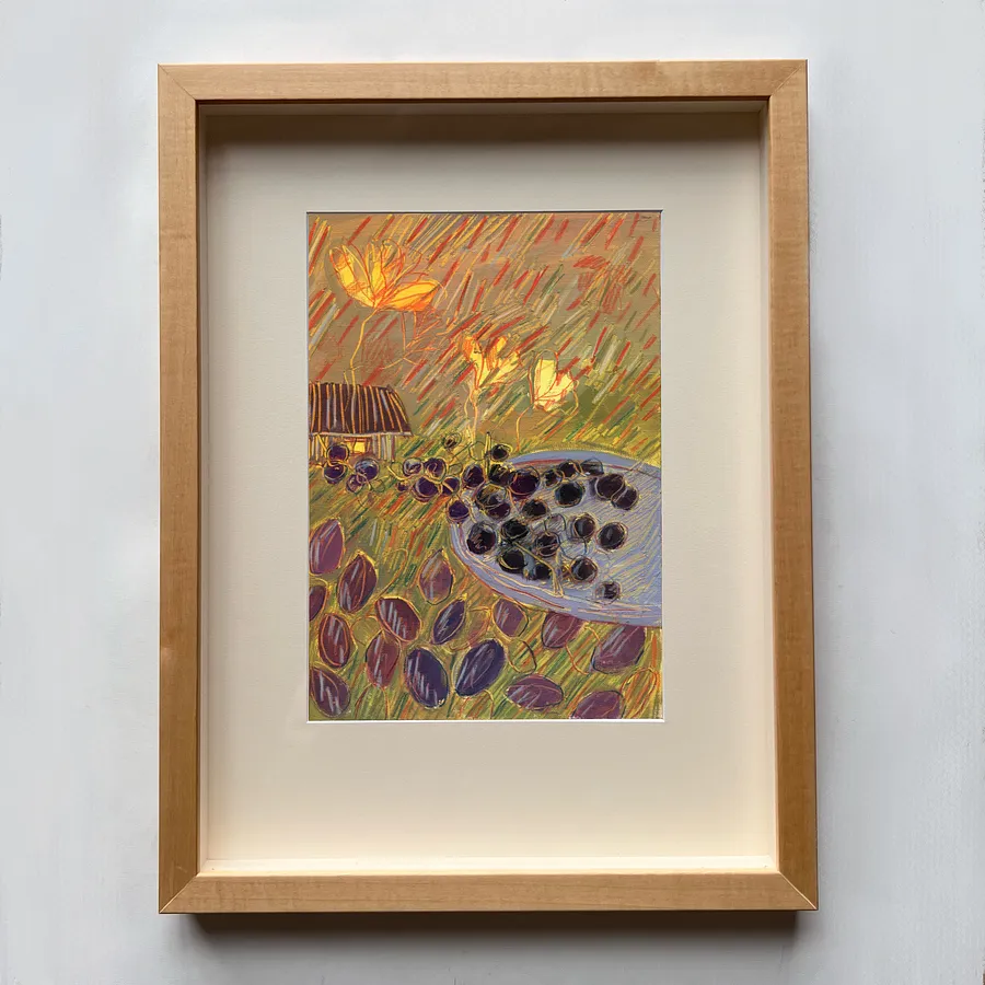 Image of Вересень by Solomiya Ortynska, size: 20x30, Painting medium, part of the Календар series, priced at $100