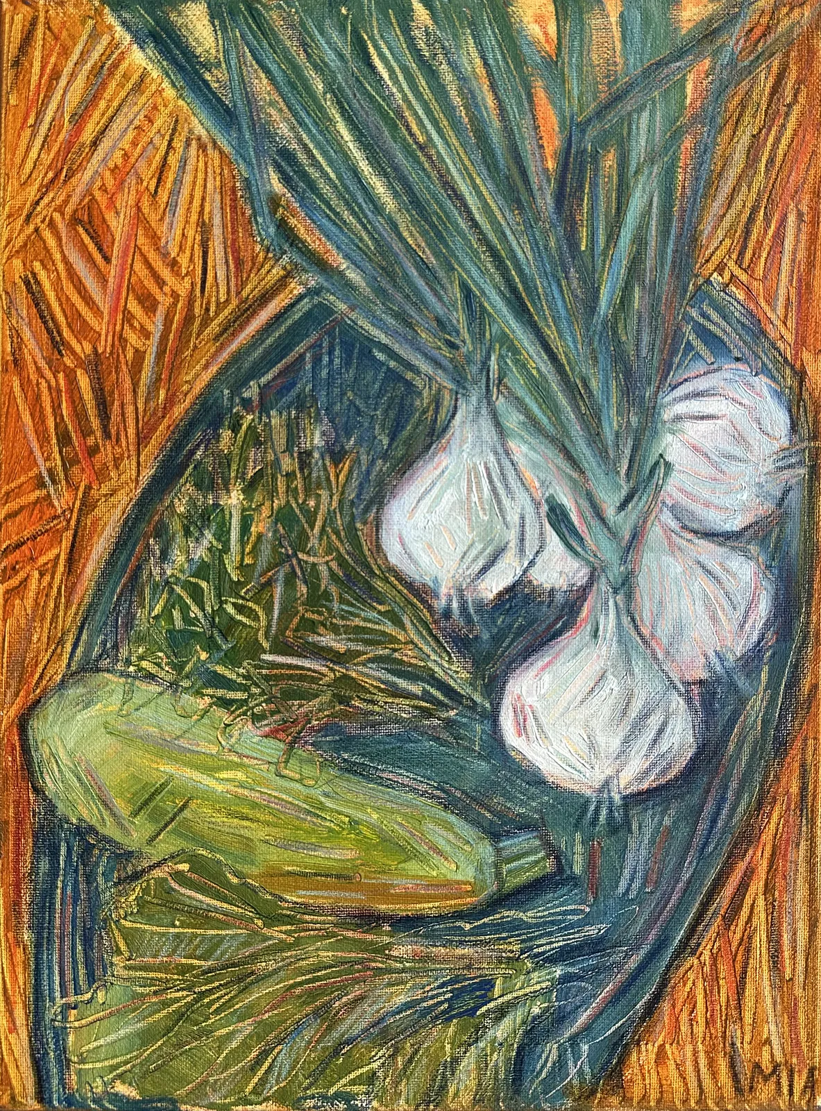 Зображення "Цибулька І" від Соломія Ортинська, розмір: 30x40 cm, матеріали: oil on canvas, медіум: Живопис, місто: Lviv, серія: Про дім, ціна: $150 Фото 3 з 3.