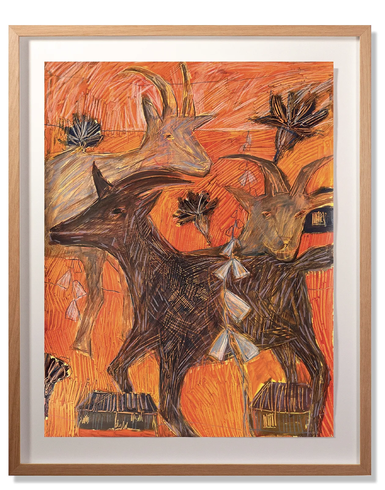 Зображення "Goats " від Соломія Ортинська, розмір: 50x65 cm, матеріали: oil on paper, медіум: Живопис, місто: Lviv, серія: Про дім, ціна: $450