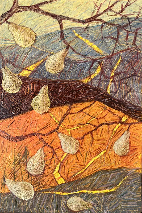 Зображення "Pears" від Соломія Ортинська, розмір: 40x60 cm, матеріали: олія на полотні, медіум: Живопис, місто: Львів, серія: Про дім, ціна: $150