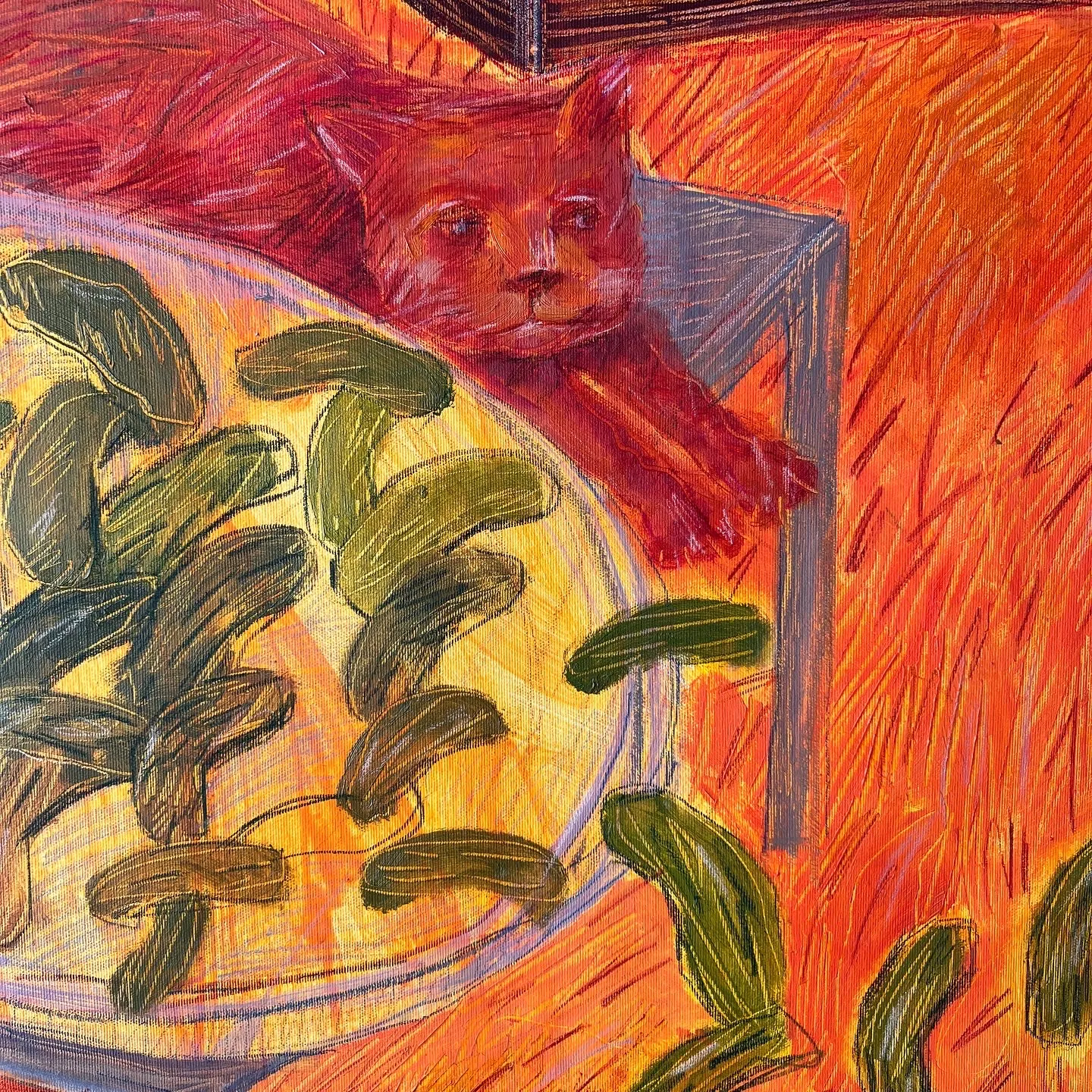 Image of After harvest by Solomiya Ortynska, size: 85x95 cm, Painting medium, part of the Про дім series, priced at $500 Photo 2 of 4.