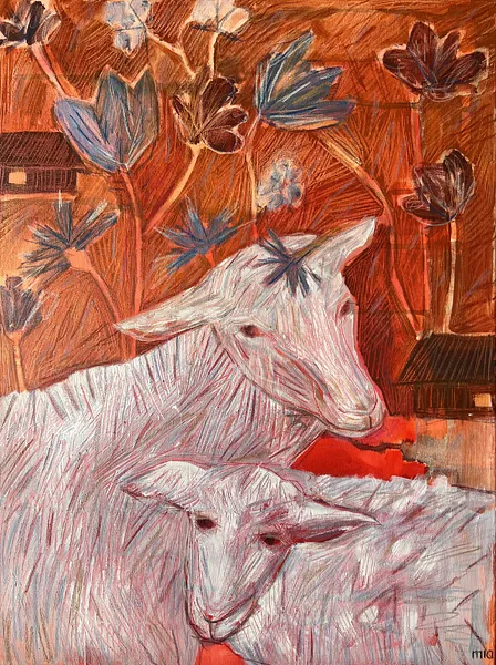 Зображення "Sheep I" від Соломія Ортинська, розмір: 45x60, медіум: Живопис, місто: Львів, серія: Про дім, ціна: $250 Фото 2 з 2.
